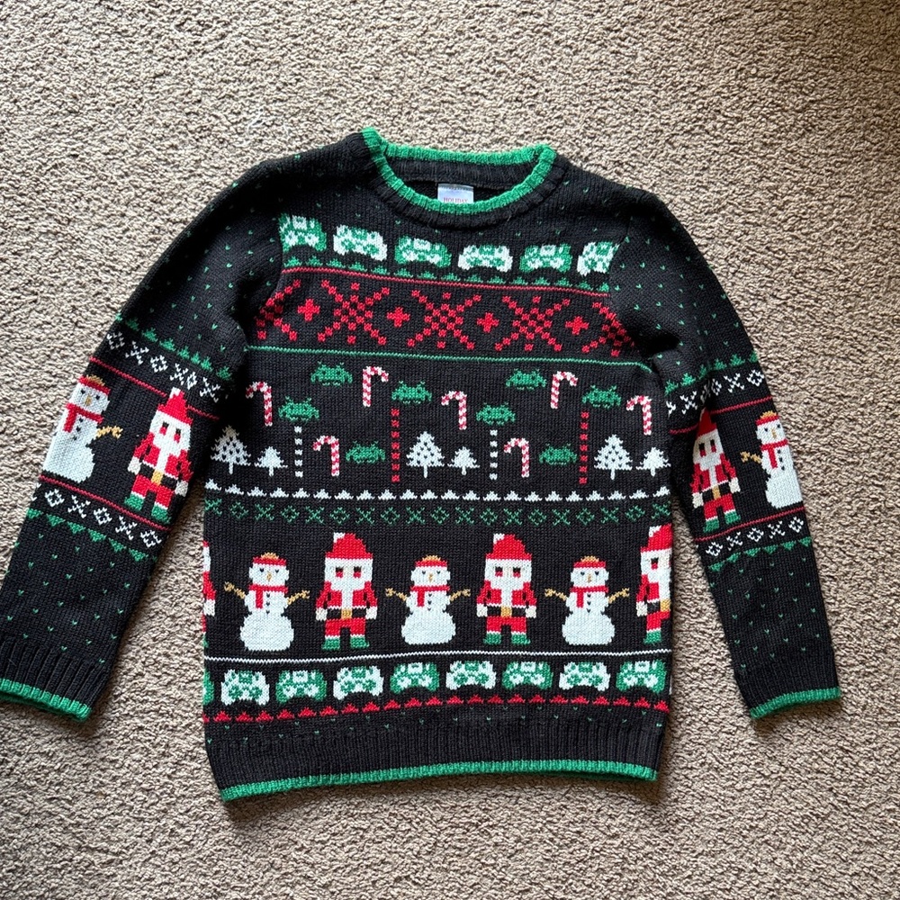 Holiday Time Black and Red Christmas Sweater